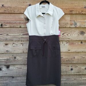 Vince Camuto career 2 tone blk/what dress NWT